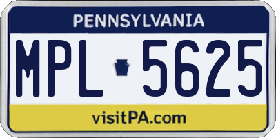 PA license plate MPL5625