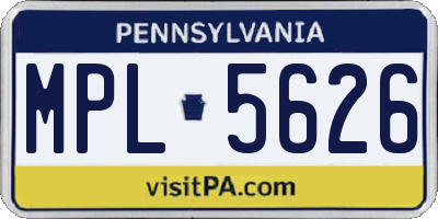 PA license plate MPL5626