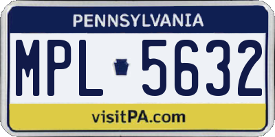 PA license plate MPL5632