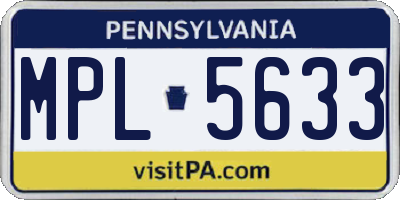 PA license plate MPL5633