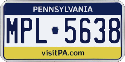 PA license plate MPL5638