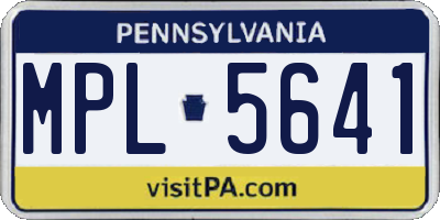 PA license plate MPL5641