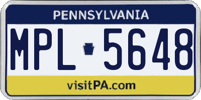 PA license plate MPL5648