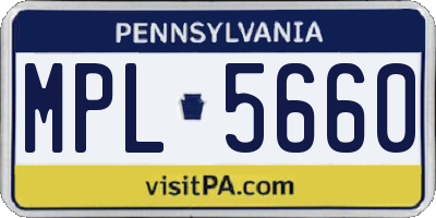 PA license plate MPL5660