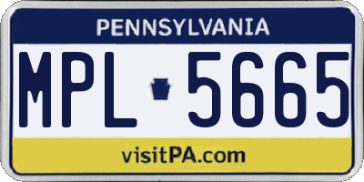 PA license plate MPL5665