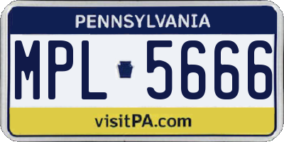 PA license plate MPL5666