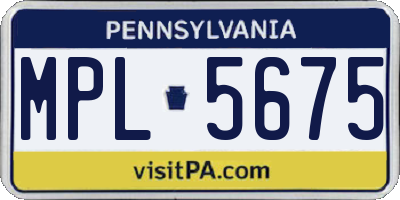 PA license plate MPL5675