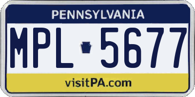PA license plate MPL5677