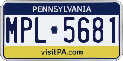 PA license plate MPL5681