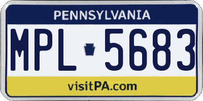 PA license plate MPL5683