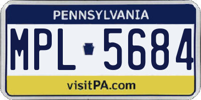 PA license plate MPL5684