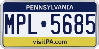 PA license plate MPL5685