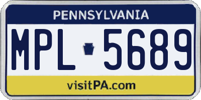 PA license plate MPL5689