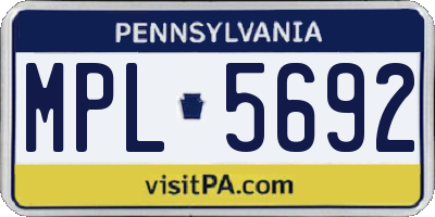 PA license plate MPL5692