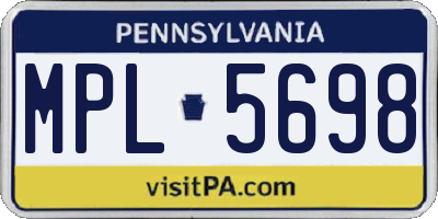 PA license plate MPL5698