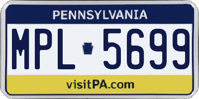 PA license plate MPL5699