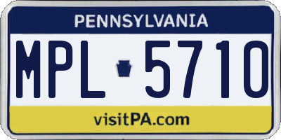 PA license plate MPL5710