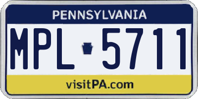 PA license plate MPL5711