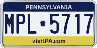 PA license plate MPL5717