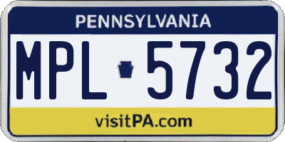 PA license plate MPL5732