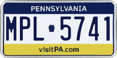 PA license plate MPL5741