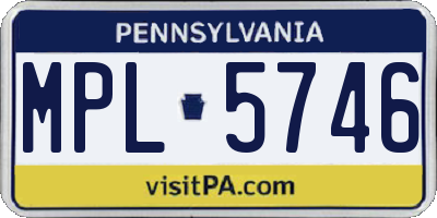 PA license plate MPL5746