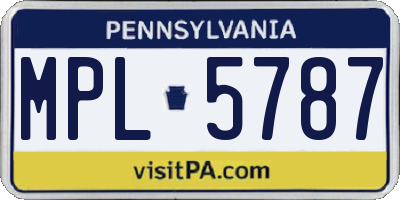 PA license plate MPL5787