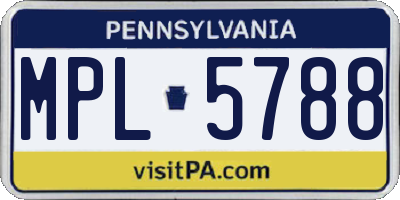 PA license plate MPL5788