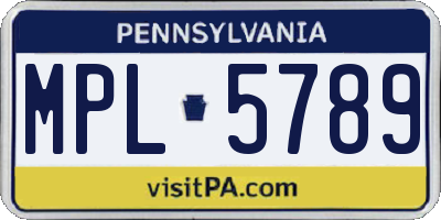 PA license plate MPL5789