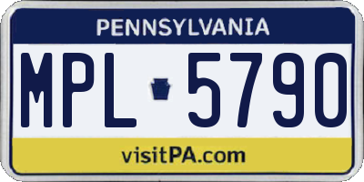 PA license plate MPL5790