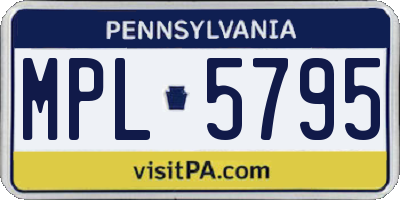 PA license plate MPL5795