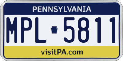 PA license plate MPL5811