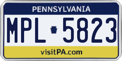 PA license plate MPL5823