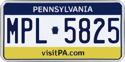 PA license plate MPL5825