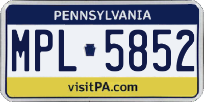 PA license plate MPL5852