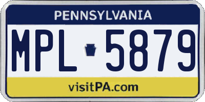 PA license plate MPL5879