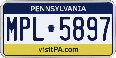 PA license plate MPL5897