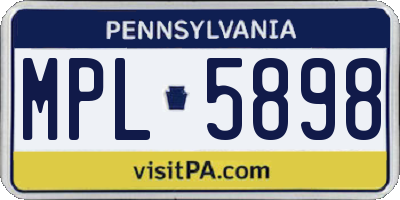 PA license plate MPL5898