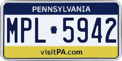 PA license plate MPL5942