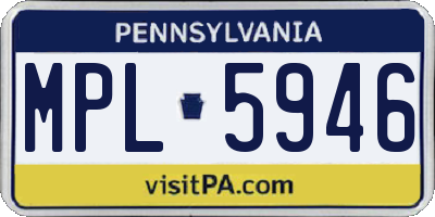 PA license plate MPL5946