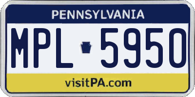 PA license plate MPL5950