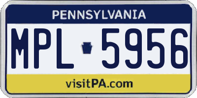 PA license plate MPL5956