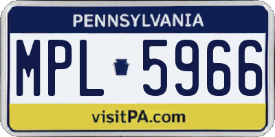 PA license plate MPL5966