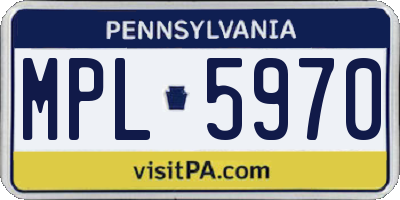 PA license plate MPL5970