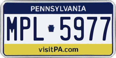 PA license plate MPL5977
