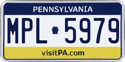 PA license plate MPL5979