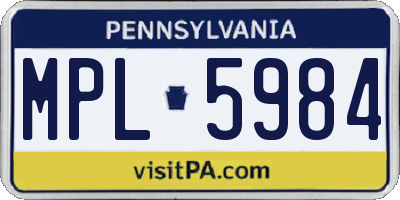 PA license plate MPL5984