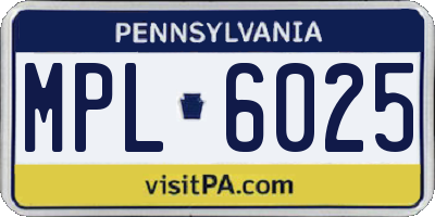 PA license plate MPL6025