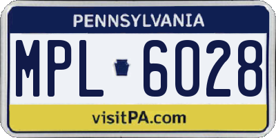 PA license plate MPL6028