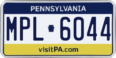 PA license plate MPL6044